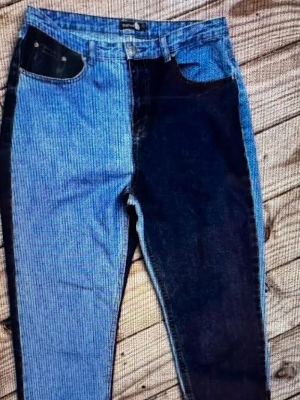 Bo Ho Color Blocked High Raise Straight Leg Jeans US Size 10